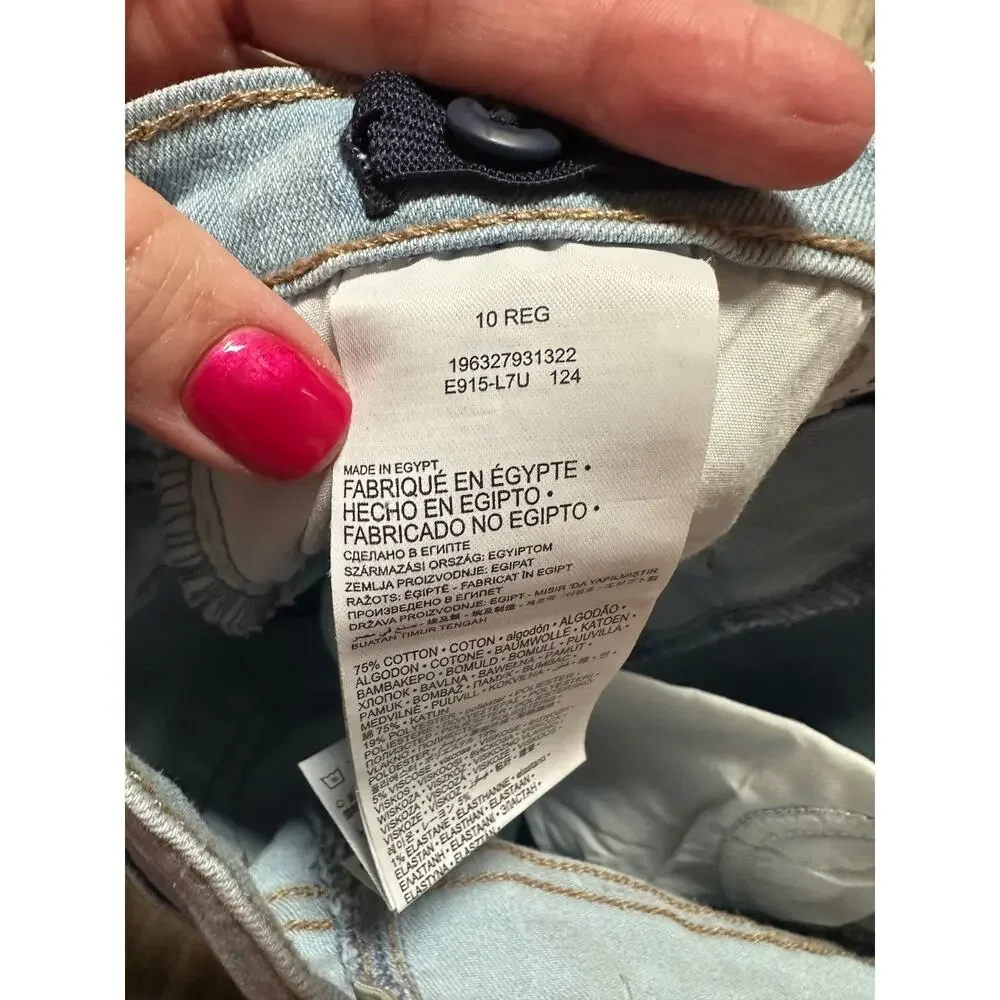 Levi's Bootcut Jeans Blue Stretch Button Pockets Girl's 10 Reg Adjustable Waist